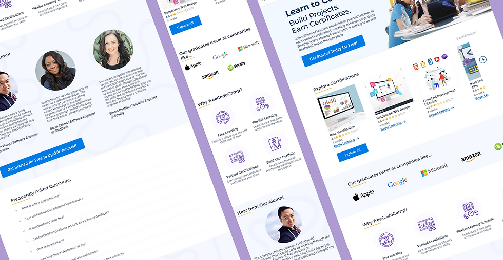 freeCodeCamp redesigned interface banner